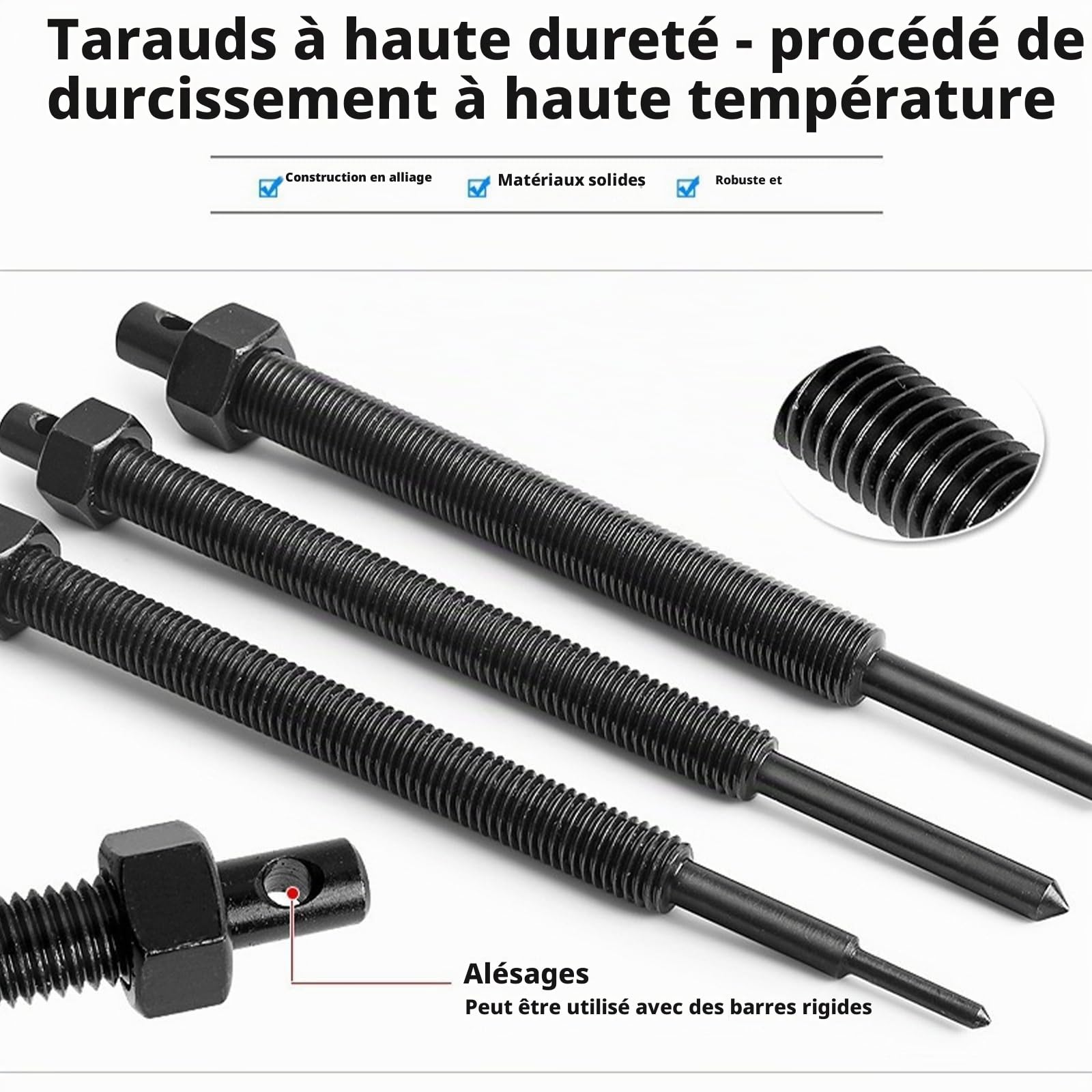 Extracteur de roulement intérieur de moto de 9 à 23 mm avec étui de moulage par soufflage portable - Extracteur de roulement intérieur - Kit d'extracteur de roulement de roue avec 5 collets