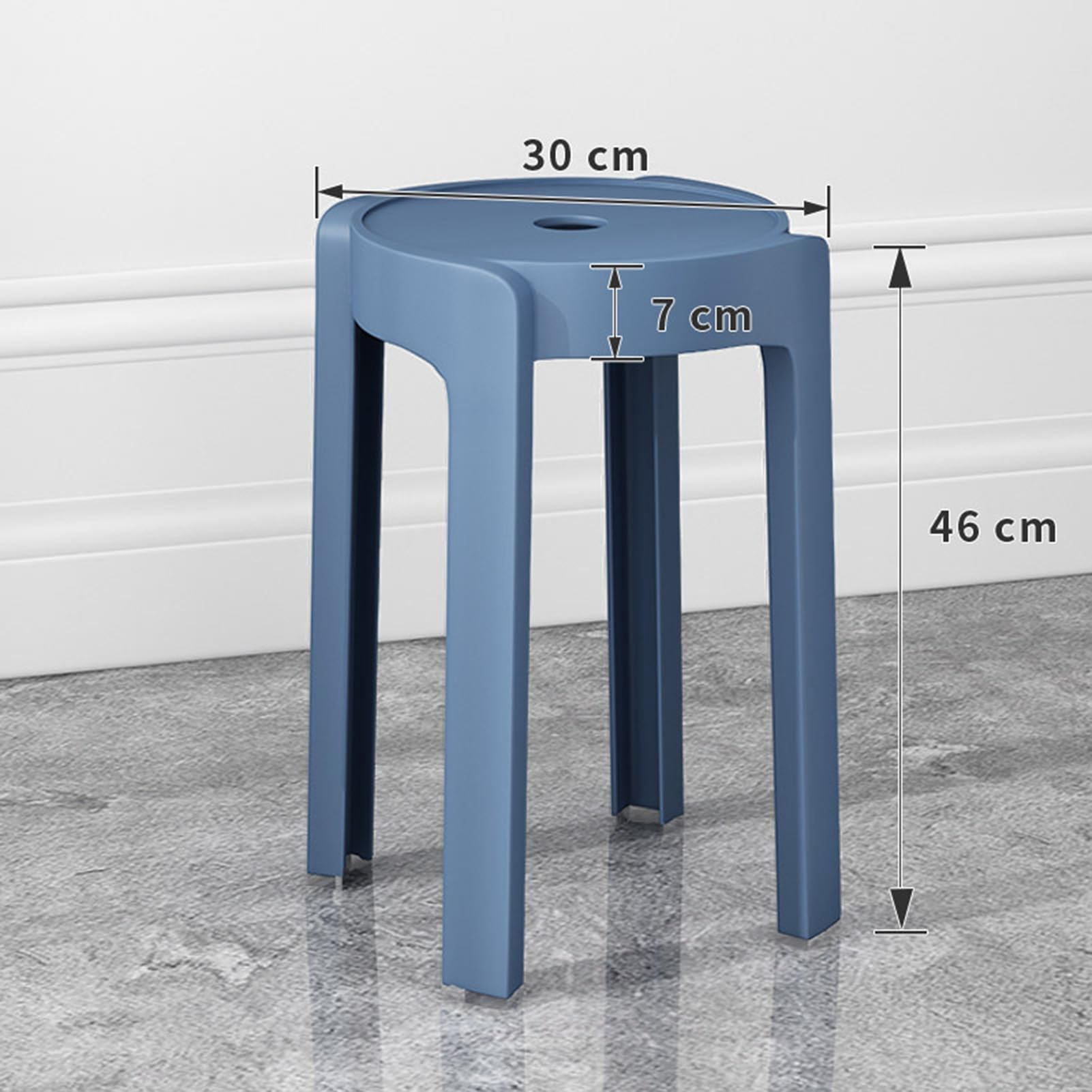 Set di 6 sgabelli colorati impilabili in plastica, sgabelli rotondi portatili e leggeri, per uso interno ed esterno, sedie senza schienale flessibili per casa, scuola, aula