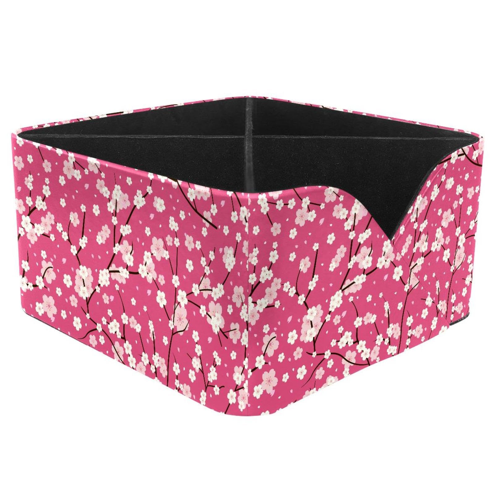 KengjuTesu Plum Blossom Desktop Organizer Pen Holder, Rectangular Pencil Cup for Office, Study and Makeup Stations