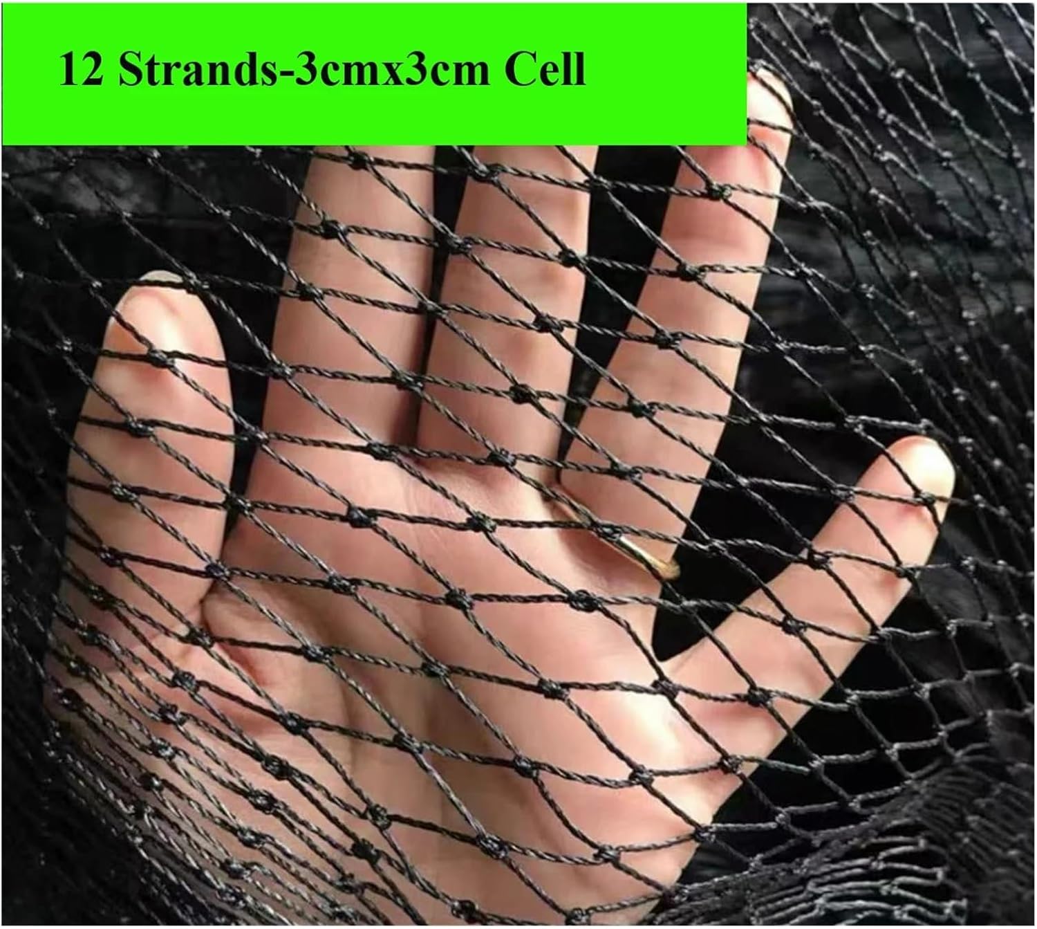 Black Bird Netting- Heavy Duty Anti Bird Net Deer Protective Net Garden Netting for Crops Protecion Against Birds, Cat,Deer(3mx15m)