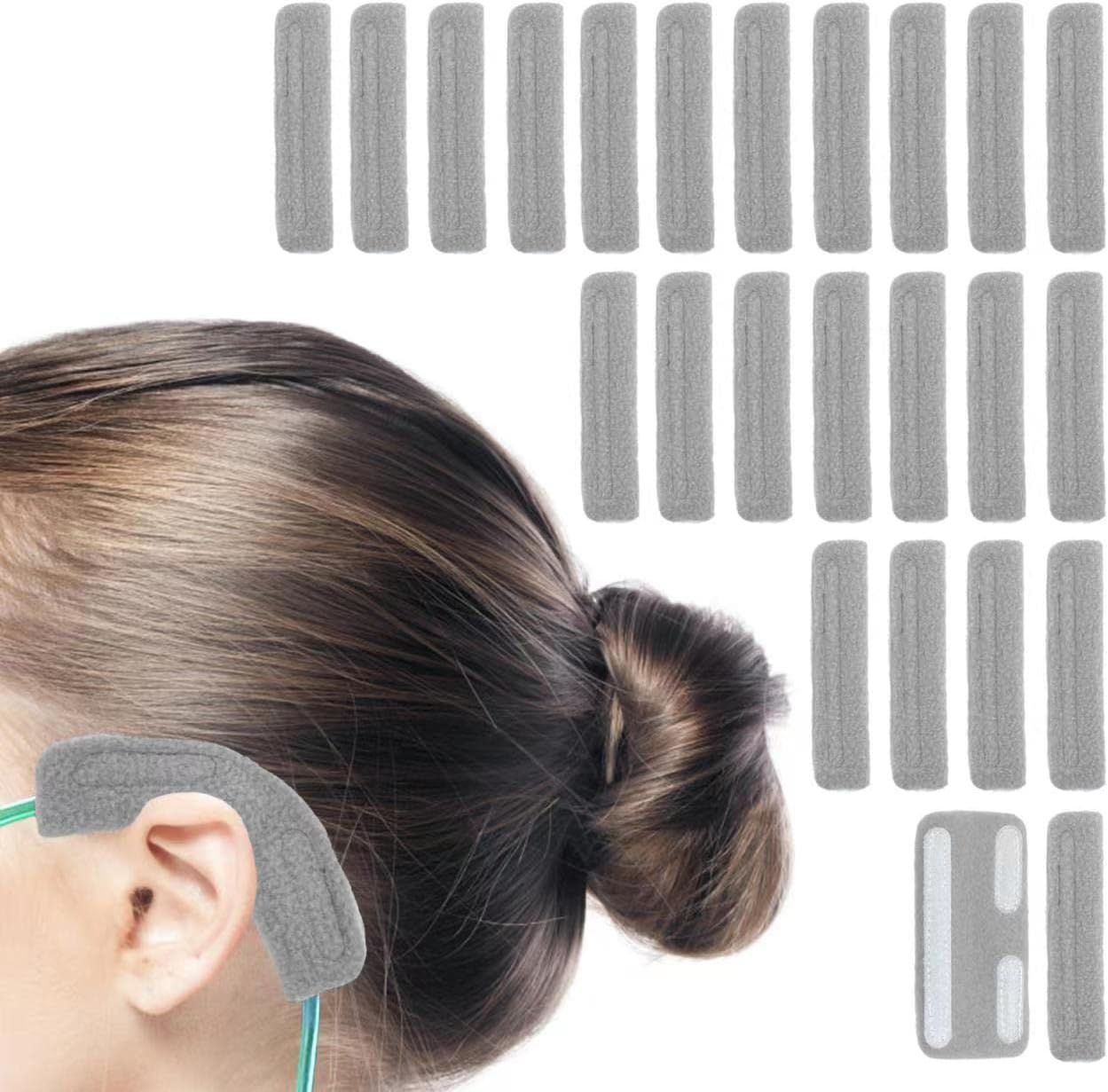 24 Pcs Nose Cannula Layer Cushion Oxygen Cannula Face Soft Cover for Oxygen Users Ear Pain Relief (Gray)