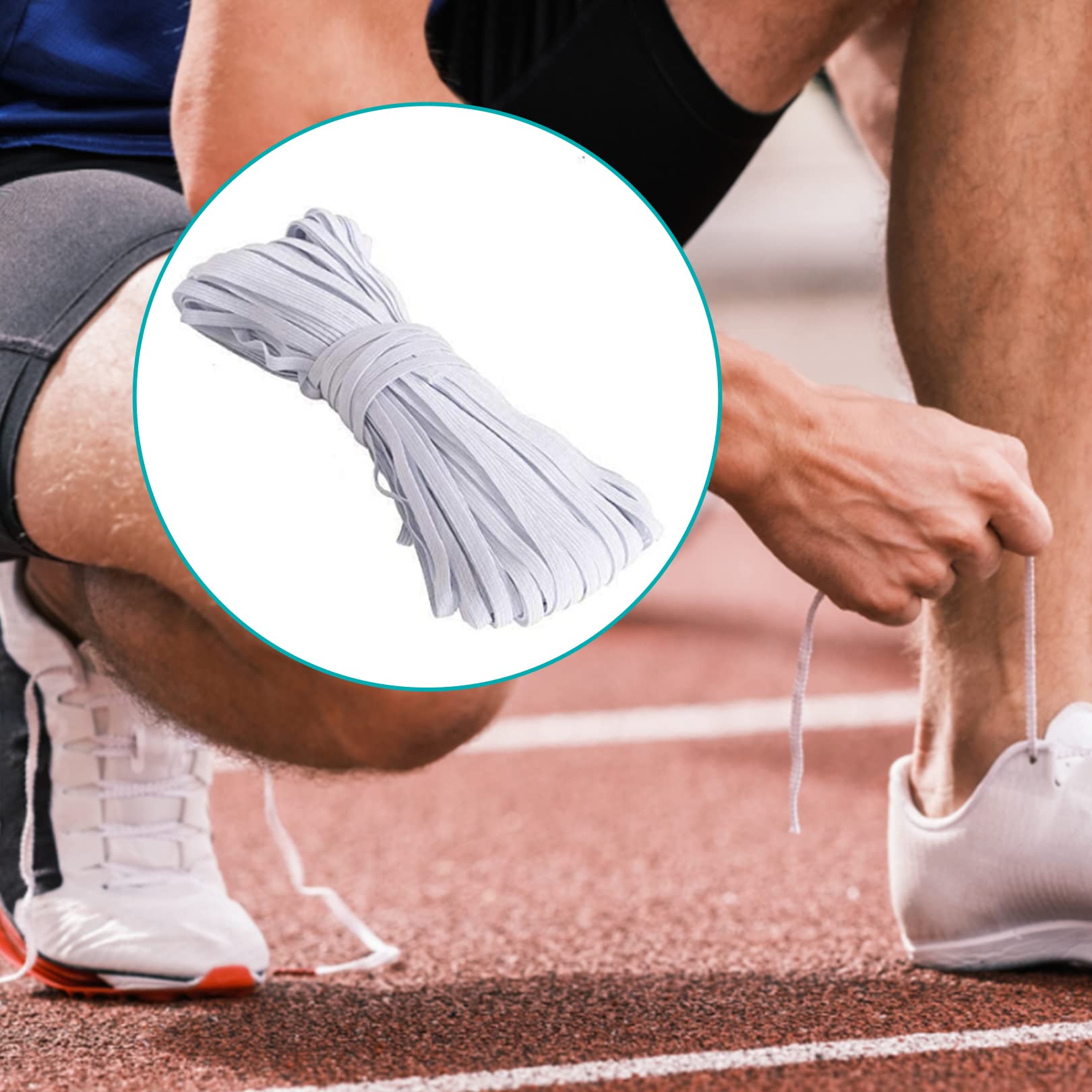 1pcs Elastic String Flat Elastic Cord,10M White Flat Elastic