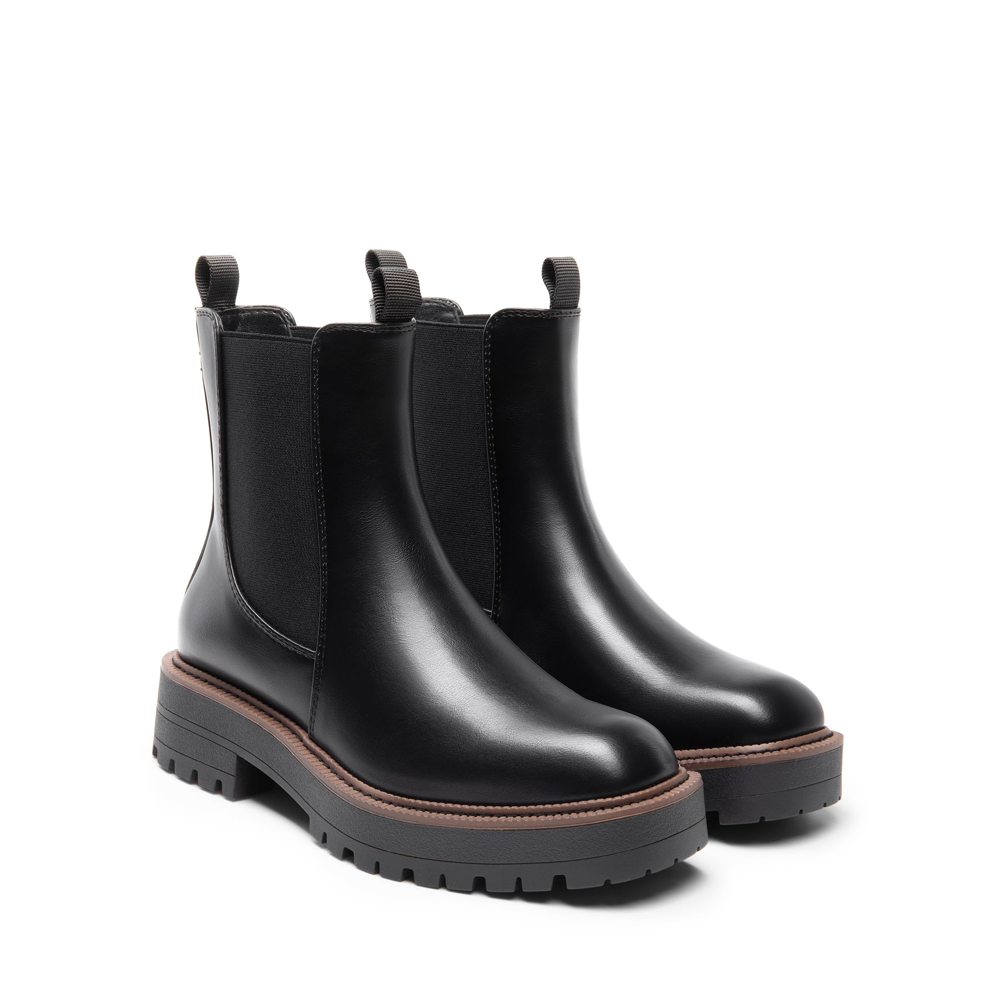 DREAM PAIRS Damen Plateau Stiefeletten Chelsea Boots