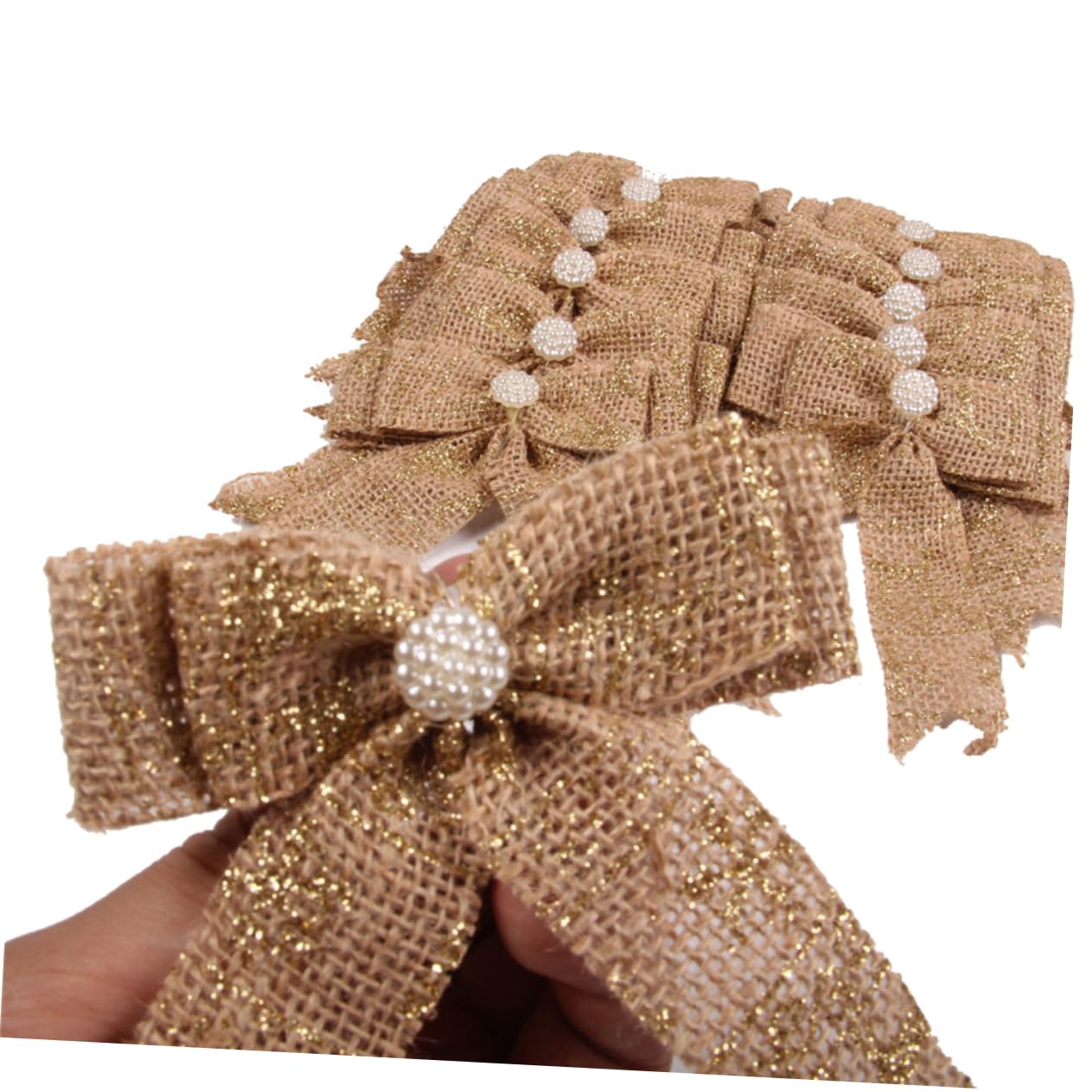 Gatuida Lot De 3 Nœuds Décoratifs en Toile De Jute pour Projets Paniers Décoration De Voiture De Mariage 12 Pièces X 3