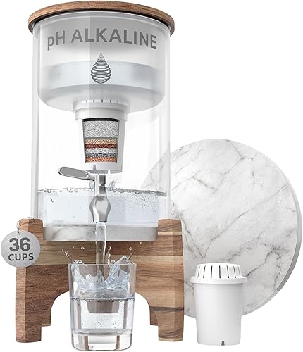 Miniatura 9 de Filtro de agua alcalino de vidrio para encimera purificador de filtro de agua gran sistema alcalino agua de alto pH 237 galones 9 litros