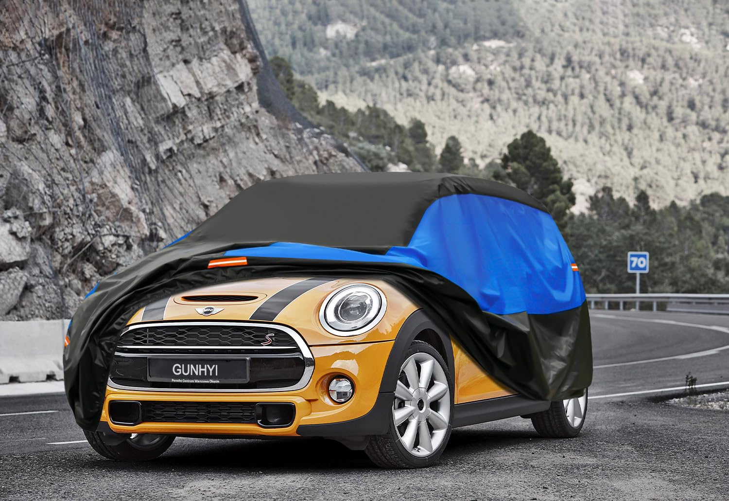 GUNHYI Telo Copriauto Impermeabile e Traspirante,Telo Copri Auto per Mini Cooper 2 door F56 F57 F66 J01 R52 R57, Telone Auto da Garage Completo per la Protezione Dalla Pioggia e Dalla Polvere.