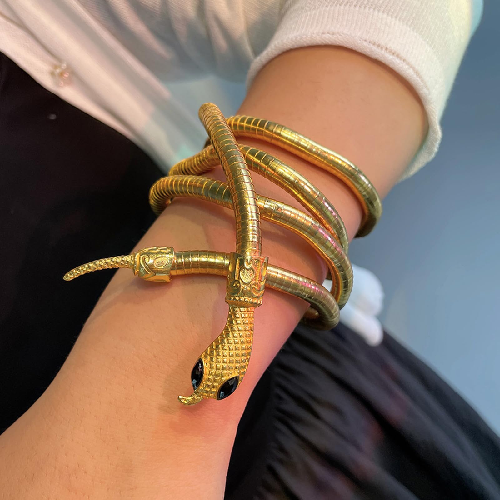 Collana Serpente Geometric Round Snake Choker Collana Catena e Bracciali Piegatura Casuale Catene a Mano Punk Gioielli Regolabili Collanas Donna Argento, per Donne e Ragazze Accessori Uomo