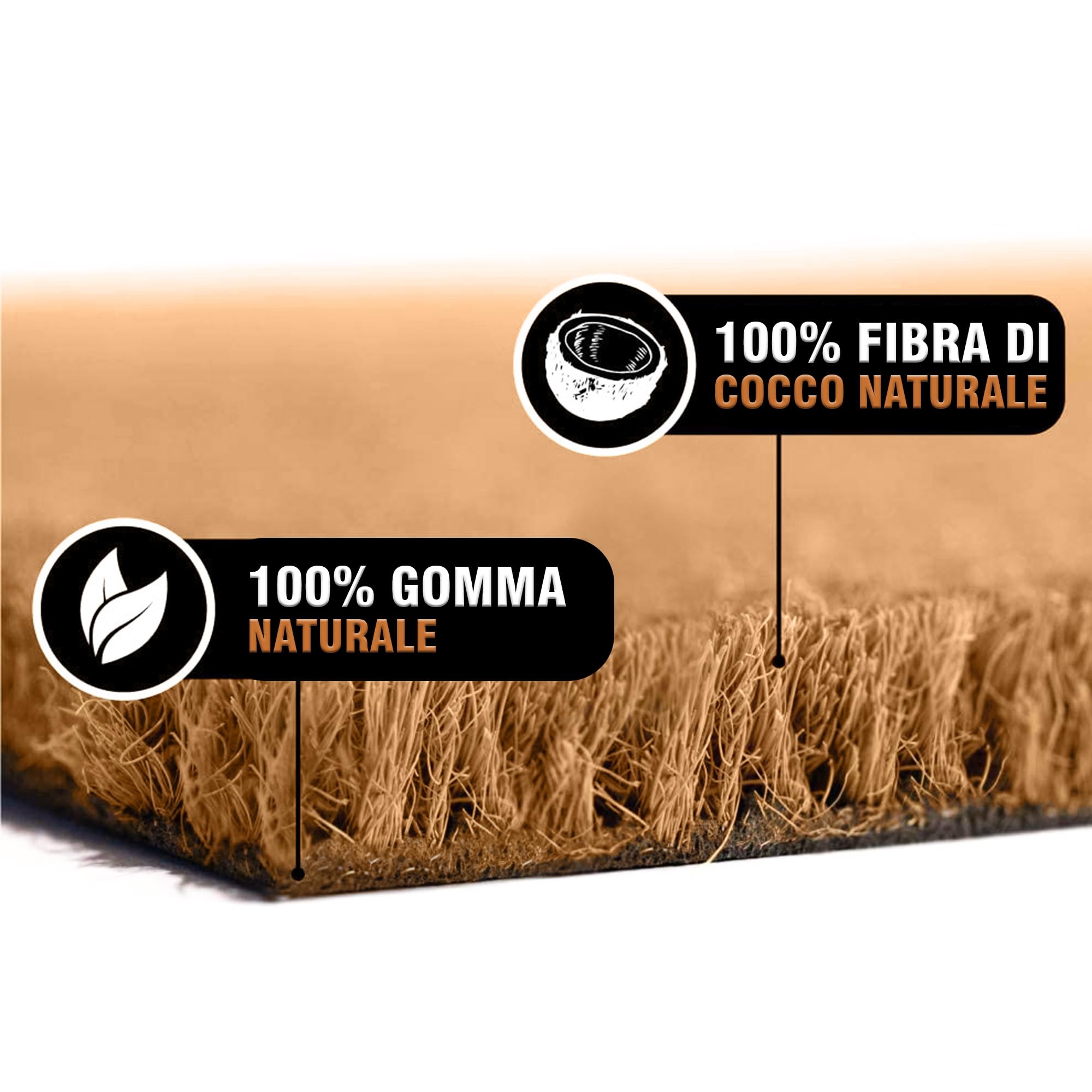 WELCOMAT - Zerbino Ingresso Esterno Personalizzato - Dimensioni 40x60 cm - Zerbino Ingresso Casa Simpatico, In Fibra Naturale di Cocco,