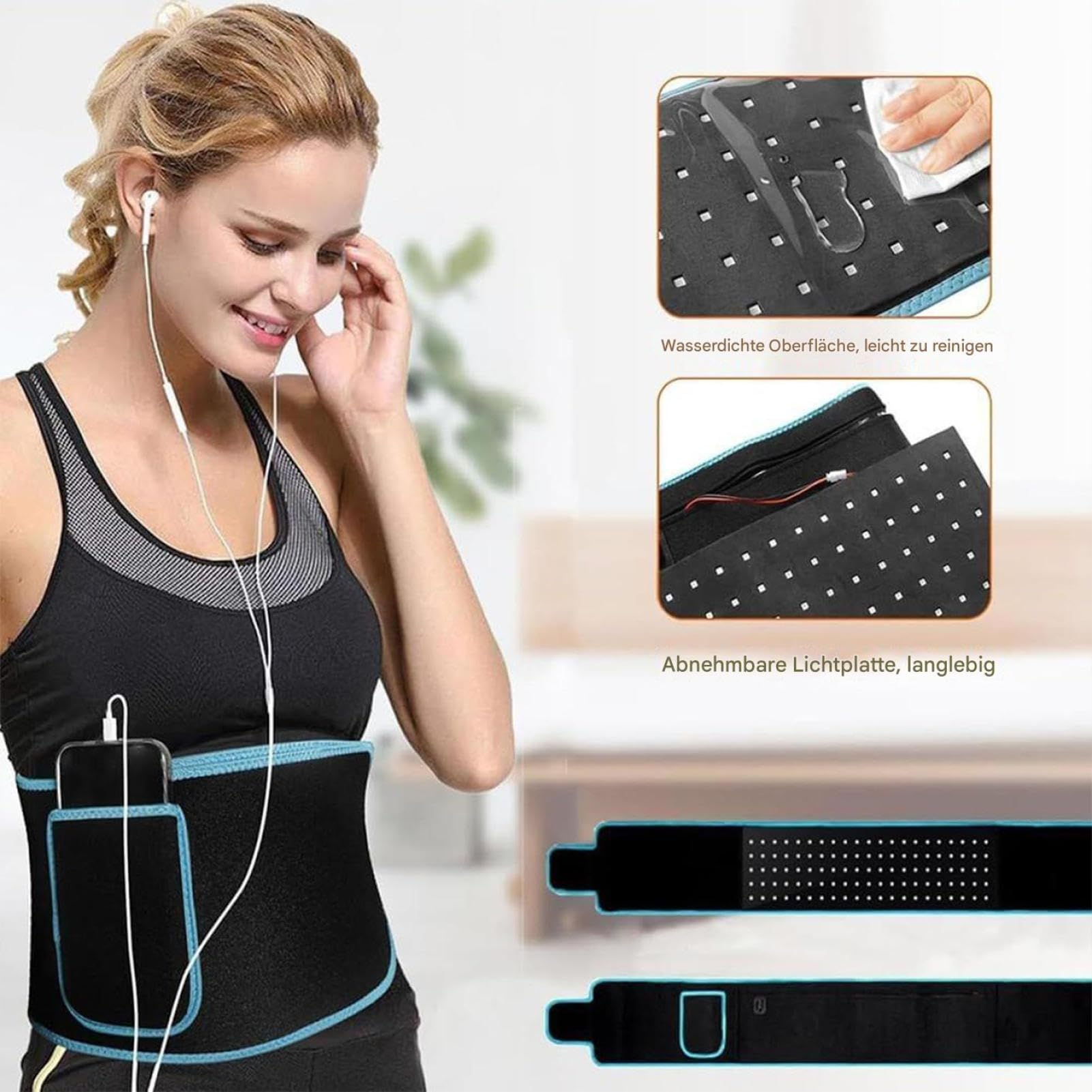 Cinturón adelgazante - Rojo - Accesorio ligero para perder peso, banda de TPU moldeadora de cuerpo de tela, envoltura para quemagrasas abdominales | Cinturón de terapia ajustable para mujeres, hombres