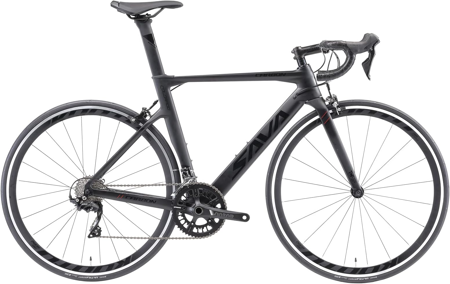 SAVADECK Carbon Road Bike, Warwinds3.0 700C Carbon Fiber Racing Bicycle with SORA 18 Speed Derailleur System and Double V Brake