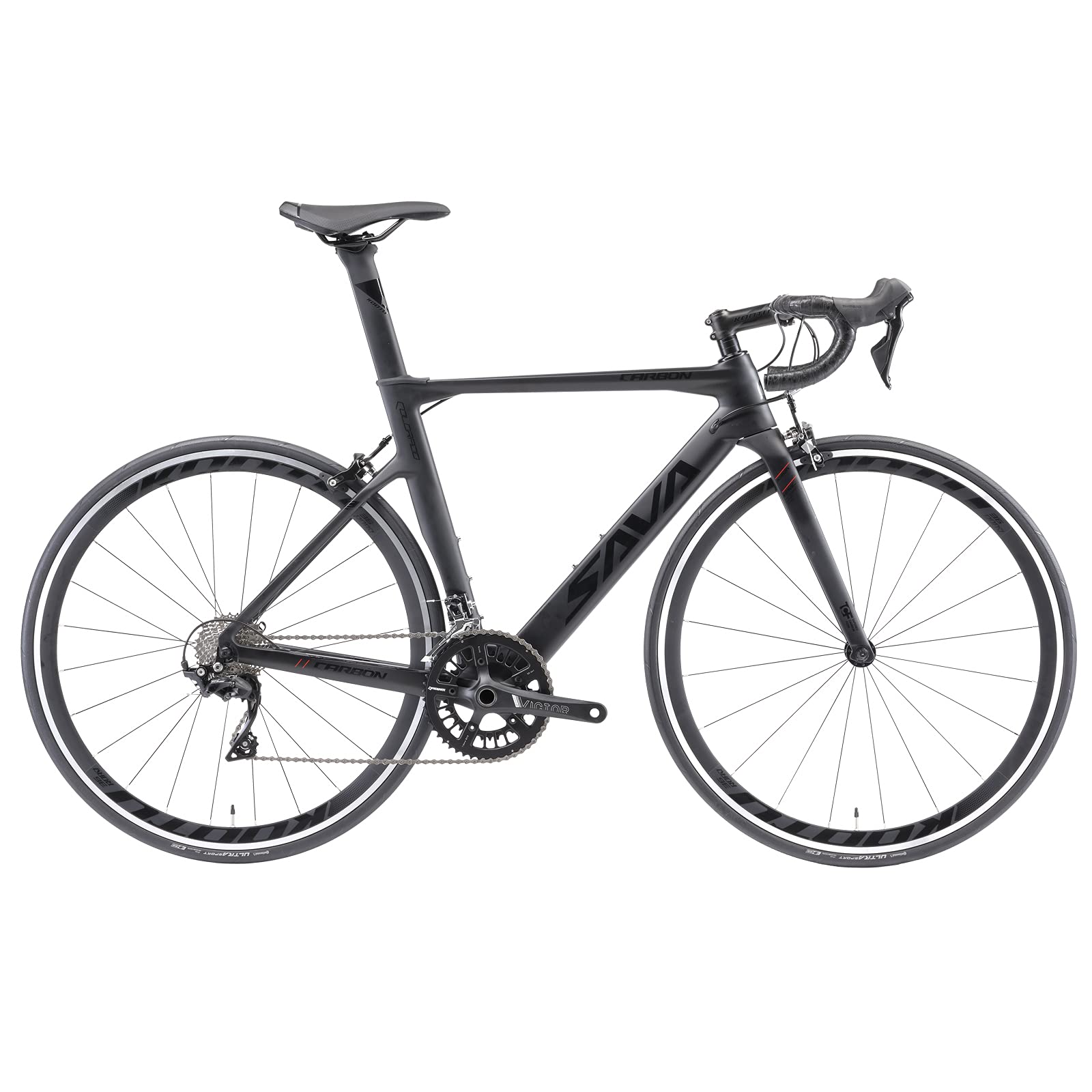 Carbon Road Bike, Warwinds3.0 700C Carbon Fiber Racing Bicycle with SORA 18 Speed Derailleur System and Double V Brake