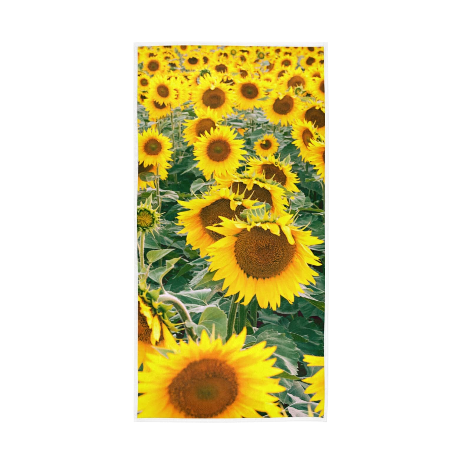 HUYGD Large Field of Seamless Yellow Sunflowers Texture Soft Hand Bath Towel 30" x 15" Thin Fast Drying Absorbent Soft Towels for Kitchen Gym Spa Hotel Beach