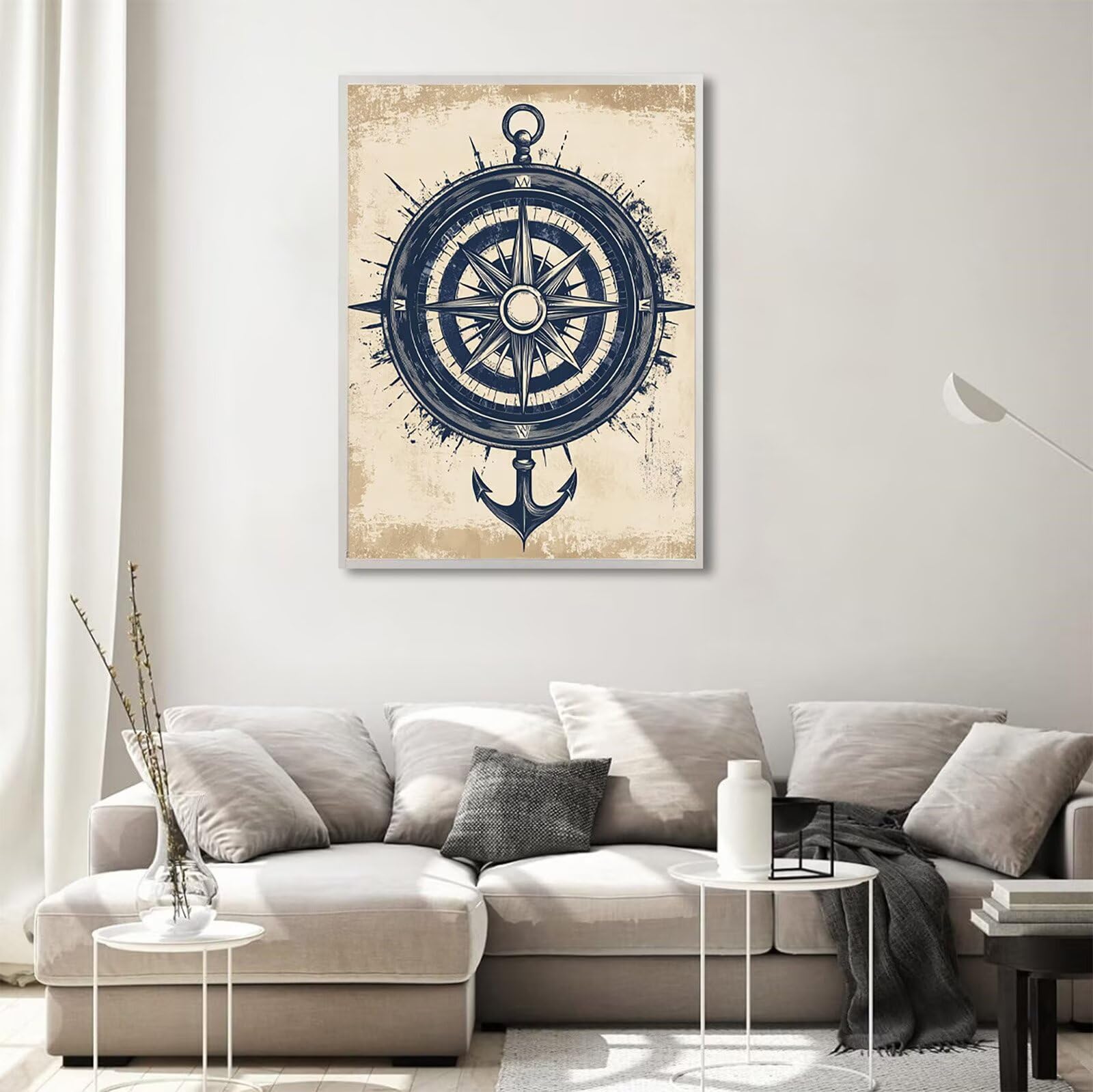 Diamond Painting Navigation, Anker Diamond Painting Erwachsene 5D Runder Full Drill Diamond-painting, DIY Kreuzstich Bastelset Kreativ Set für Erwachsene, Home Wand Dekor, Geschenke 70x100cm, Model811