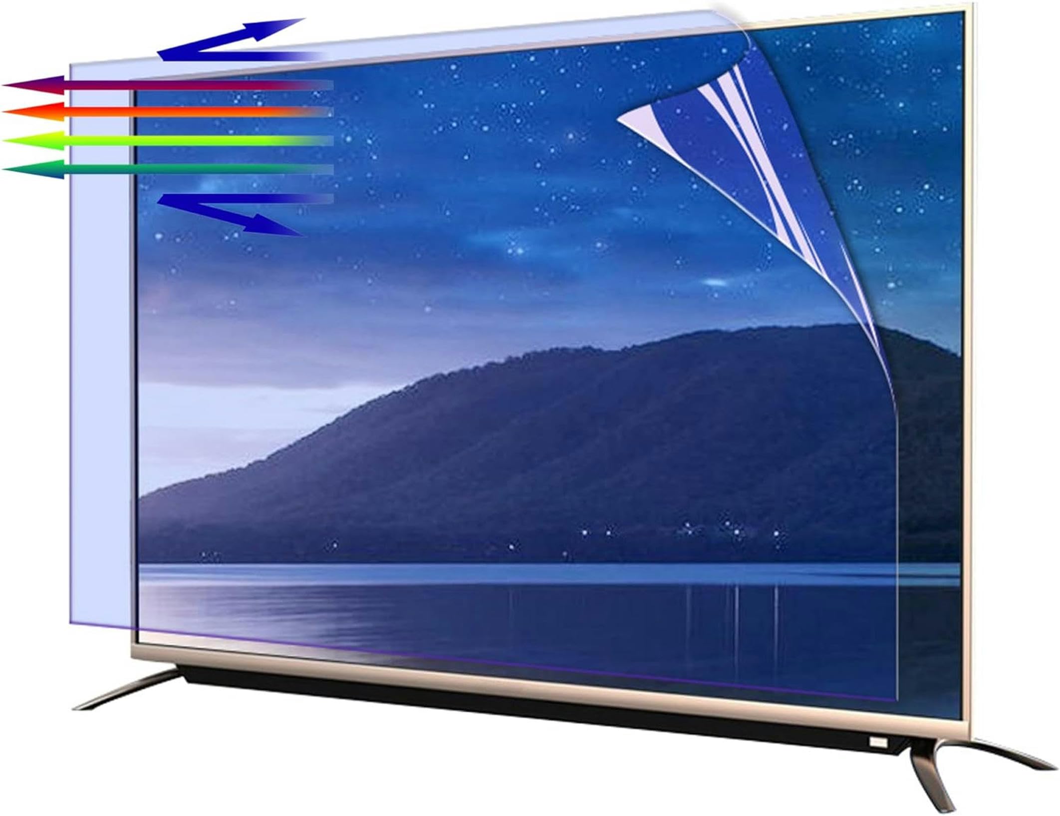 Protector De Pantalla Antirreflejos Para Tv De 50 Pulgadas - Película Protectora Mate Antiluz Azul Para Interiores Y Exteriores Para Lcd, Led, 4K Oled Qled Hdtv / 50 Pulgadas 1101 X 620 Mm, 50 Pulgad