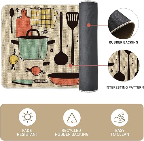 Miniatura 6 de Artoid Mode The Kitchen is The Heart of The Home - Juego de 2 tapetes de cocina, juegos de cocina de temporada, tapetes de bajo perfil para la