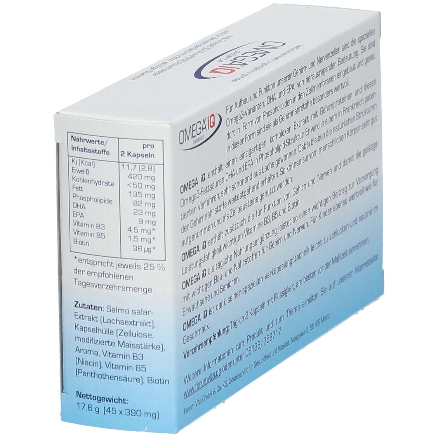 Omega IQ - Omega3 Fettsäuren DHA und EPA in Phospholipid Form bei Stress und Konzentrationsschwäche