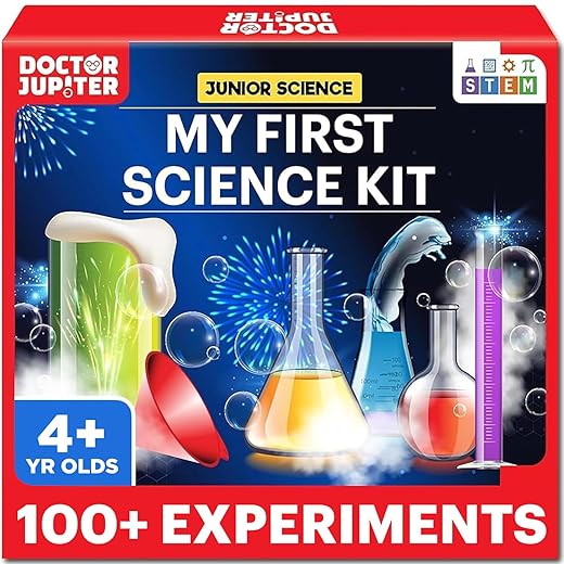 Doctor Jupiter My First Science Experiment Kit for Boys and Girls Ages 4-5-6-7-8| Gift Ideas for Birthday, Christmas for 4-8 Year Old Kids| STEM Learning & Educational Toys