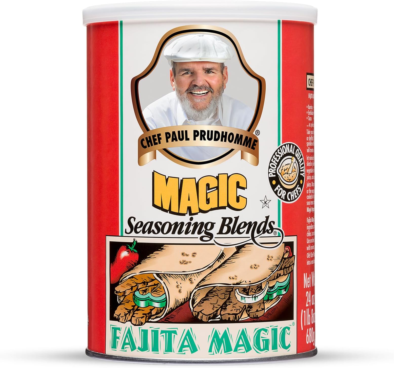 Chef Paul Fajita Magic Seasoning Blends | Authentic Mexican Spice Mix | Taco & Fajita Seasoning | No MSG & Gluten Free | Perfect for Tacos, Enchiladas, Nachos & Refried Beans| 24 Oz (Pack of 1)