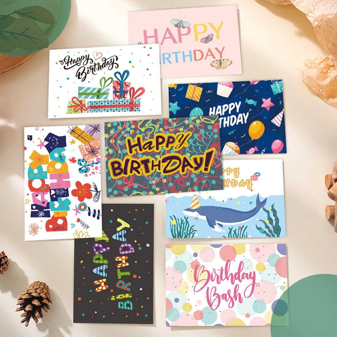 Biglietti Compleanno Divertenti 12 Pezzi per Adulti e Bambini