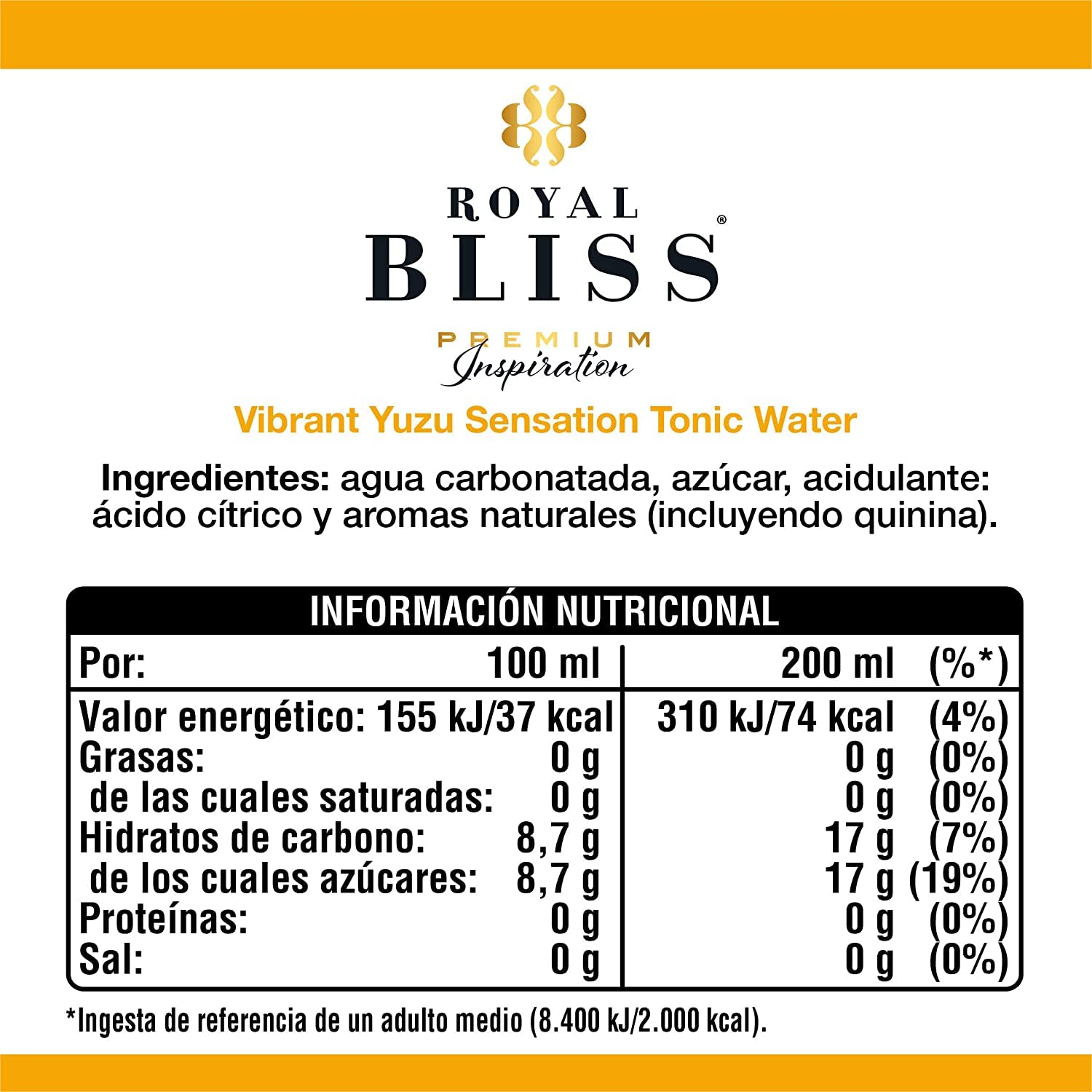 Royal Bliss - Exotic Yuzu Sensation - Tonic Water mit Yuzu-Geschmack - Glasflasche 24 Stück à 200 ml
