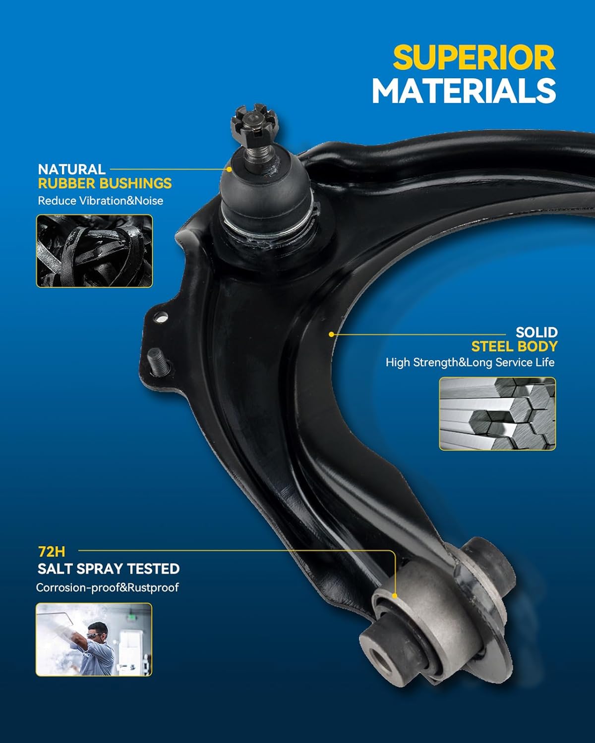 PHILTOP 14pcs Supension Kit Lower Control Arm Upper Control Arm Inner Tie Rod End Outer Tie Rod End Sway Bar End Link Lower Ball Joint for Honda Accord 2003, Acura TSX 2004-2007