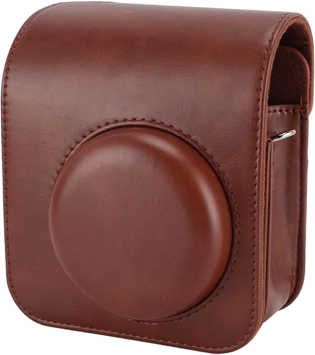 Jiawu Protective Camera Case for Mini 12, Premium PU Leather Instant Camera Bag Cover with Film and Removable & Adjustable Strap, Vintage Brown