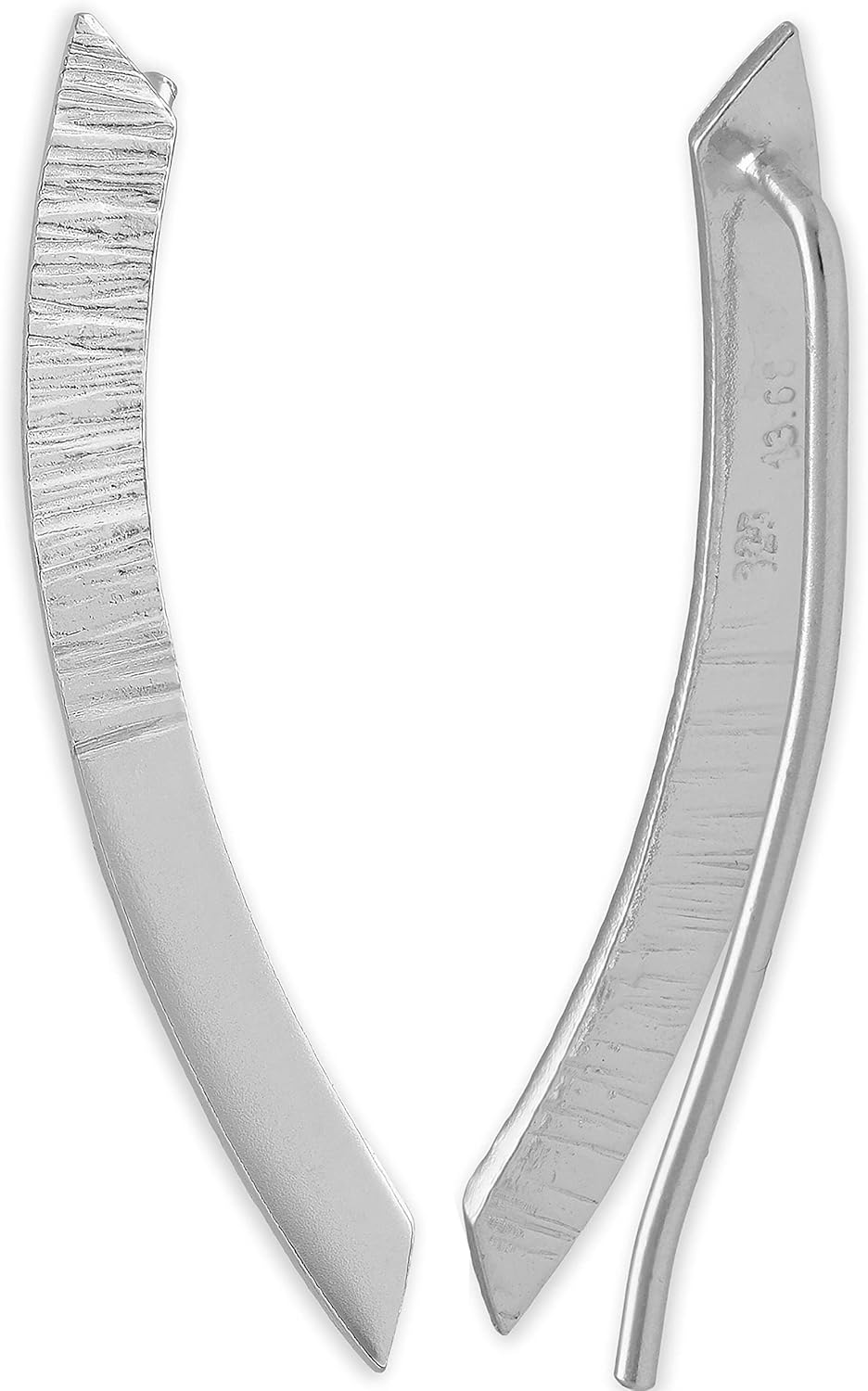 Minimalist Ear Climber Earrings in 925 Sterling Silver, Modern Lightweight Hypoallergenic - Handmade by Emmanuela