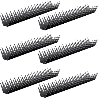 6 Pcs Metal Climbing Deterrent Fence Spikes, 40 Cm Length, Animal Repellent Spikes with Silver & Black Screws, Plastic Nail, and Installation Accessories for Fence, Wall, and Roof Safety