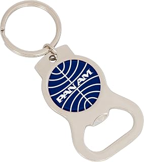 Desert Cactus Pan Am Airlines Airway Bottle Opener Keychain Car Keys (Silver Bottle Design A)