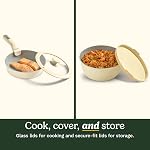 Cuisinart 13-Pc ClickSmart Nonstick Detachable Handle PURELYCERAMIC Cookware, Pots & Pans Set, Stackable Space-Saving Design, Compatible with All Stovetops, Induction & Oven Safe (D53C-13BGC)