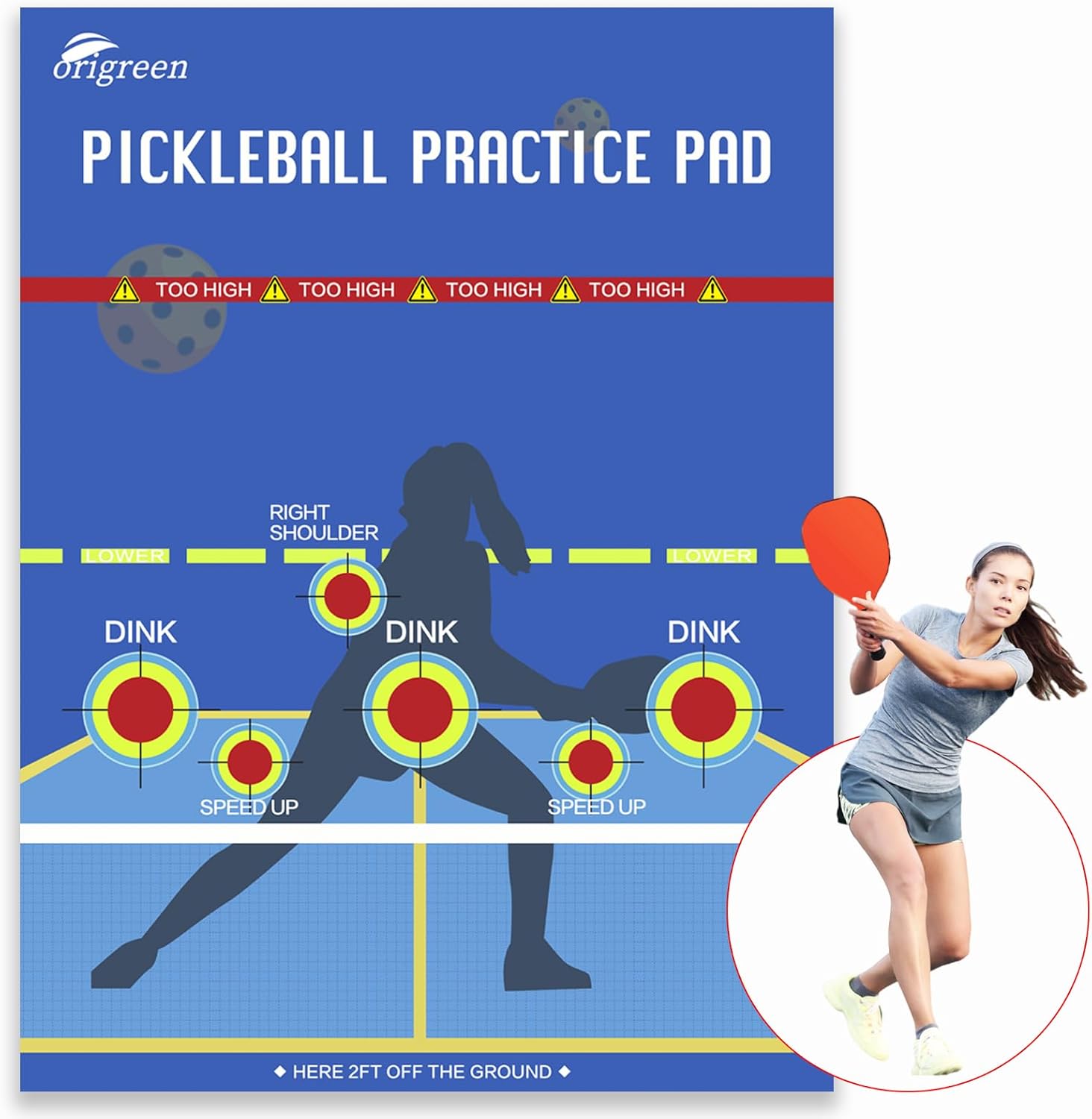 Pickleball Practice Pad & Poster - Dink Master Rebounder for Indoor/Outdoor Training