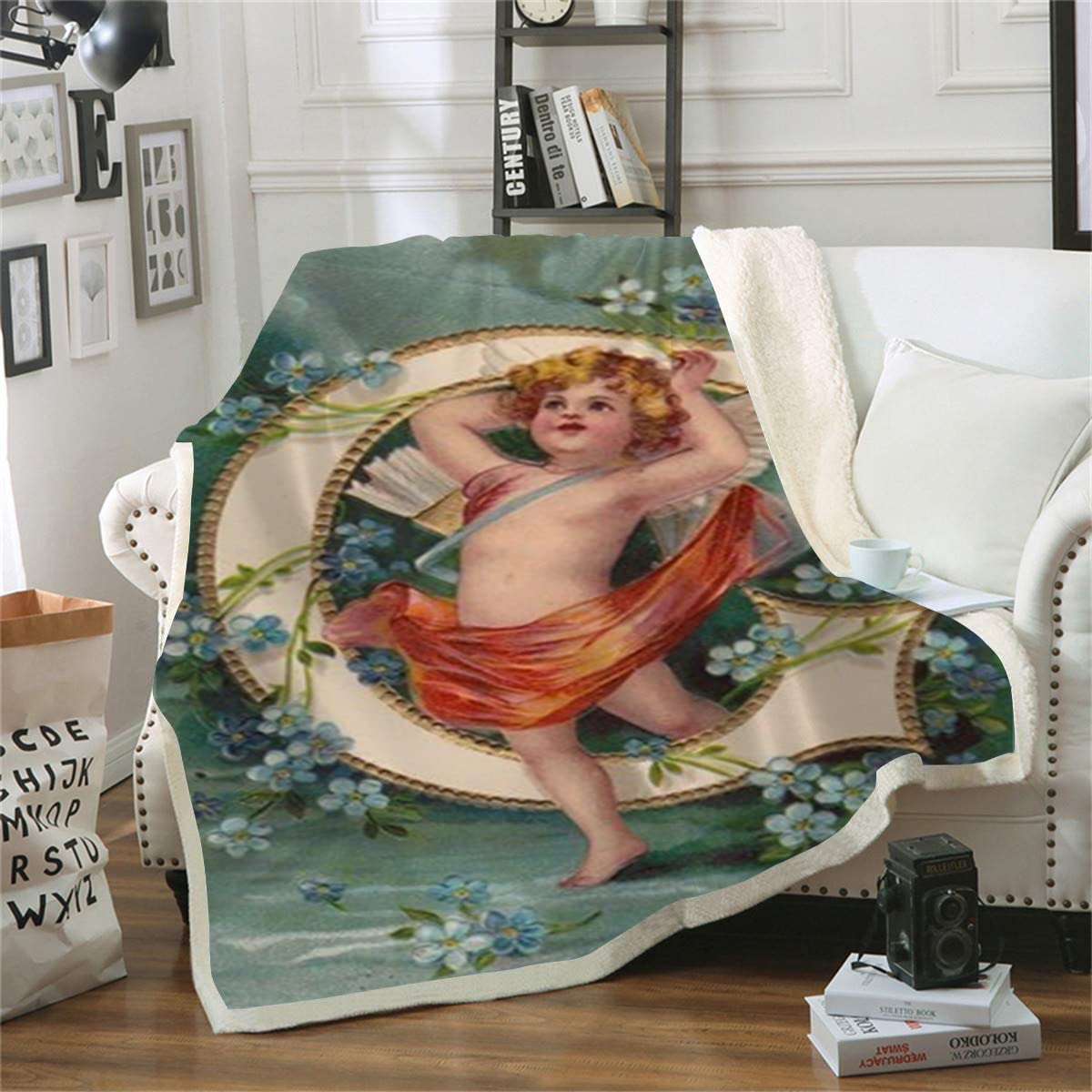 Couverture polaire douce ange alphabet pour soirées cocooning au salon