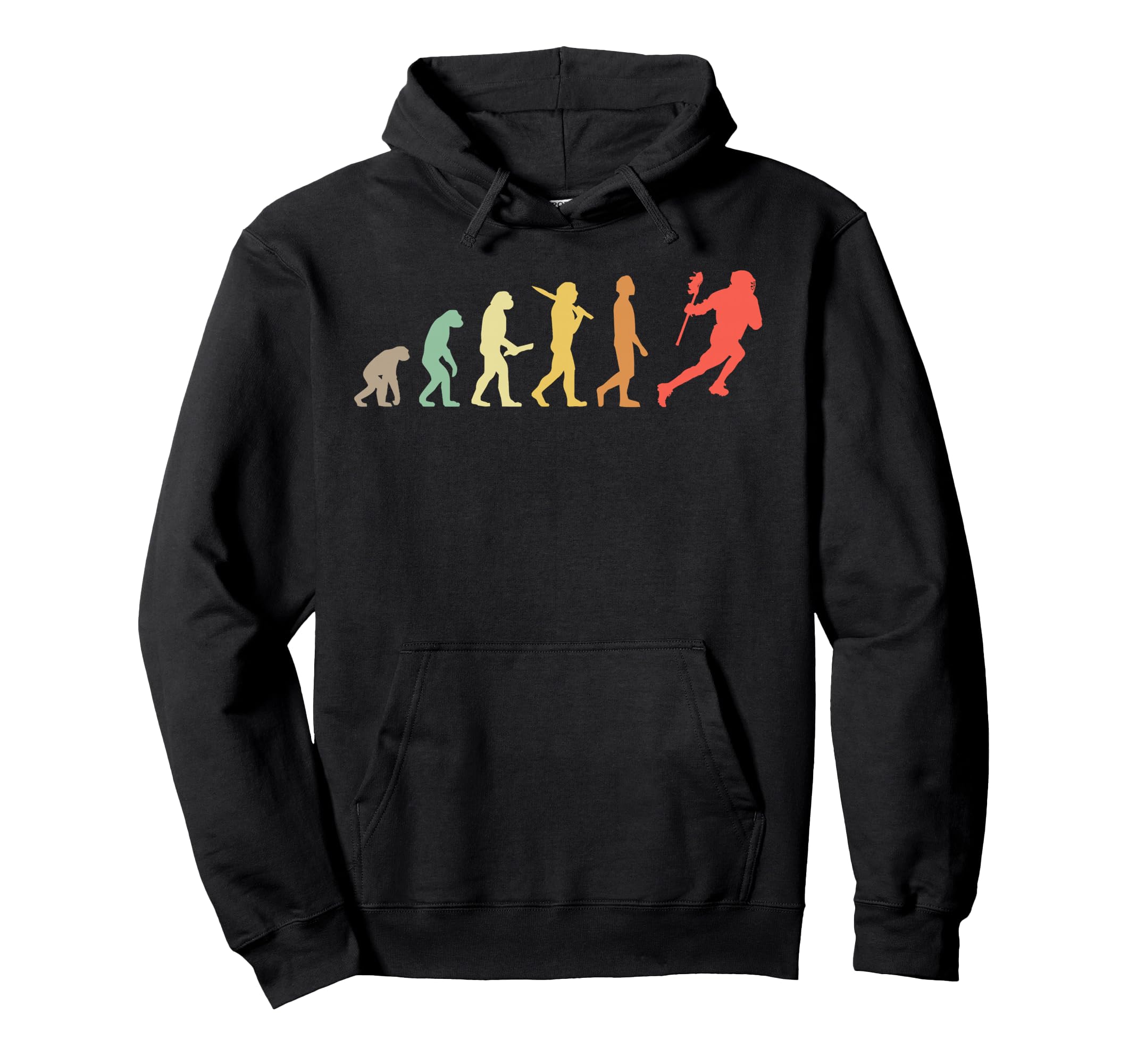 Retro Lacrosse Evolution Gift For Lacrosse Players Pullover Hoodie