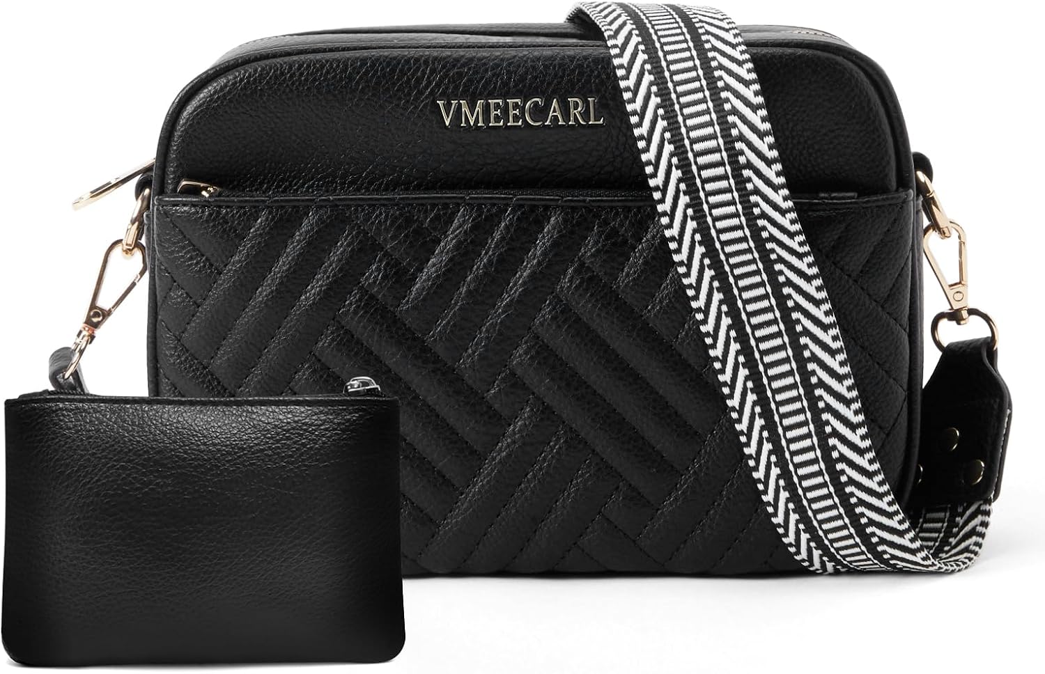 Crossbody Bags for Women – Vegan Leather Purses with Guitar Wide Strap – Small Shoulder Handbags for Everyday