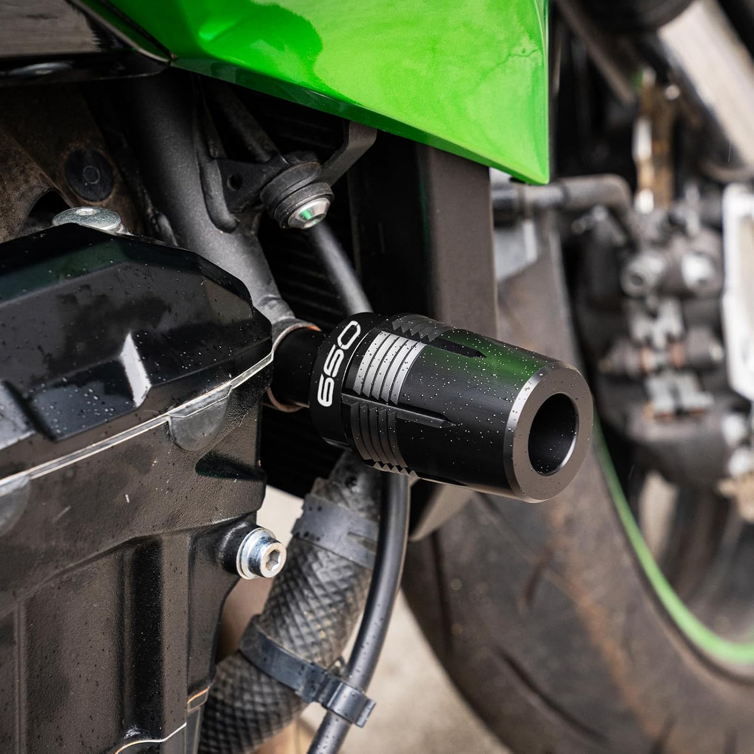 Motorcycle Frame Sliders Crash Slider Pad Protector Falling Protection Compatible With Ninja 650 KRT 2025 Ninja650 EX650 2017-2023 2024 2025 Z650 RS Z 650 (Black)