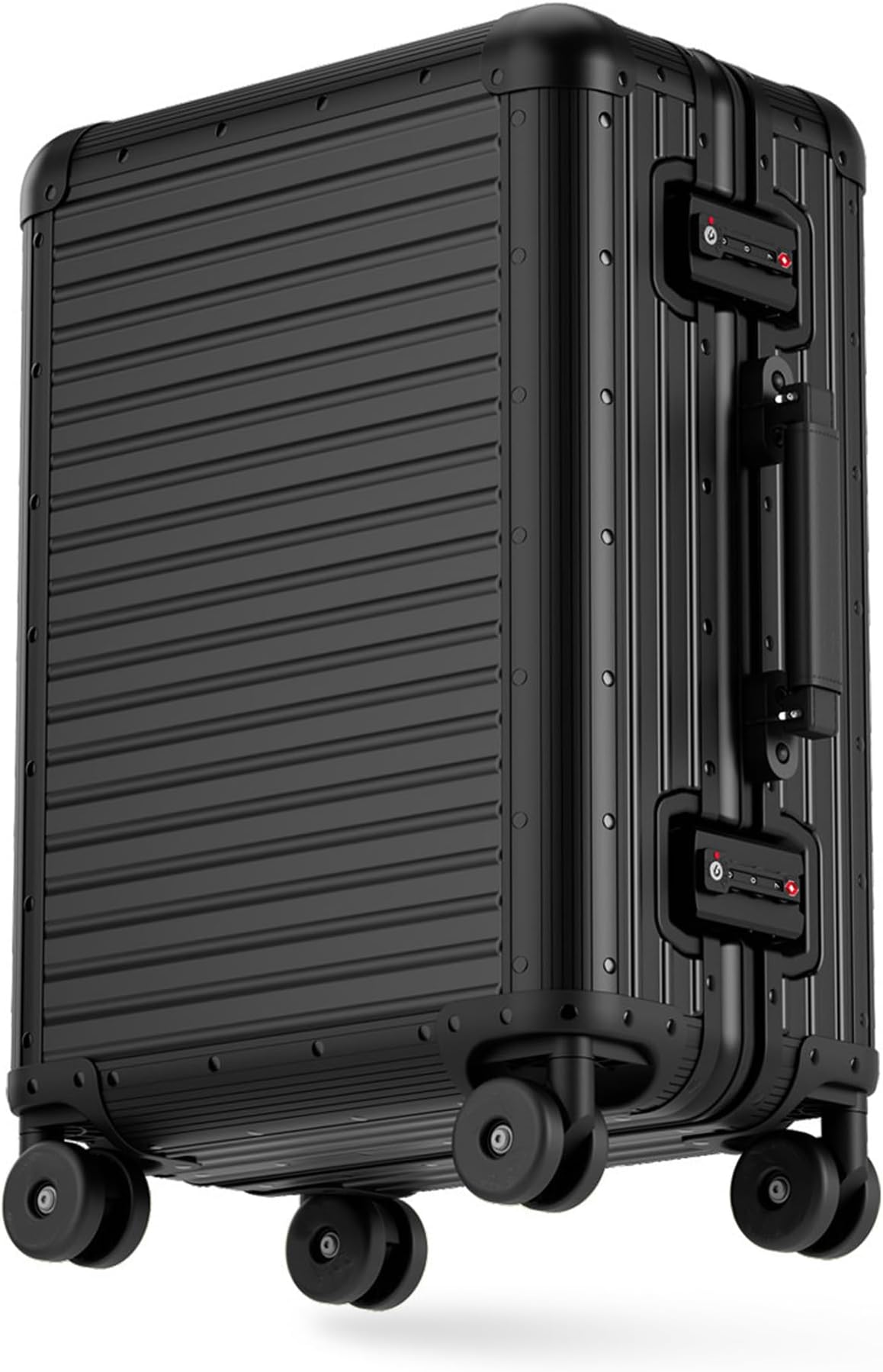 All Aluminum Carry On Luggage 22x14x9 Airline Approved, Zipperless Aluminum Suitcase, Hard Shell Carry On Luggage with TSA Lock, Spare Wheels. (Black, 20in)