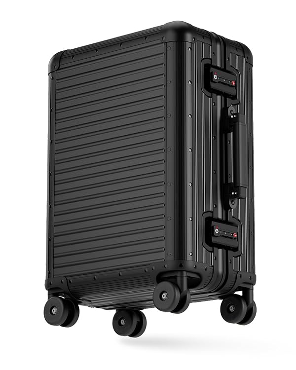 Varyleap All Aluminum Checked in Luggage 24 inch Zipperless Suitcase,Black by Varyleap - Used condition - US$107.70