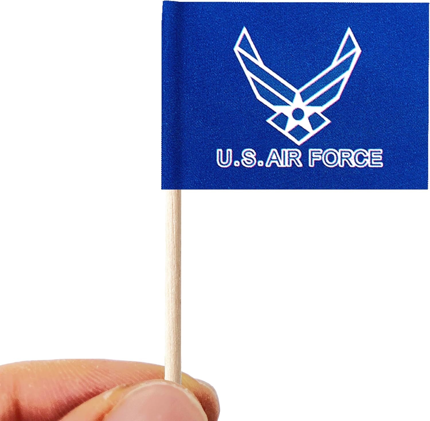 stidsds 100 Pcs American US Air Force Wings Flag Air Force Wings Toothpick Flags Mini Small USA Military Cupcake Toppers Stick Flags Banner Army Party Cocktail Fruit Decoration - Image 3