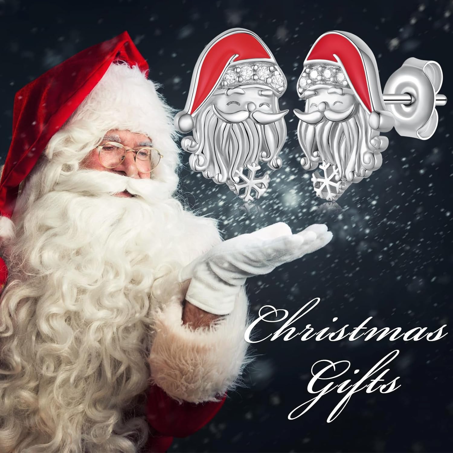 Christmas Gifts Christmas Earrings 925 Sterling Silver Cute Santa Clau Snowflake Stud Earrings Christmas Jewelry Gifts for Women - Image 5