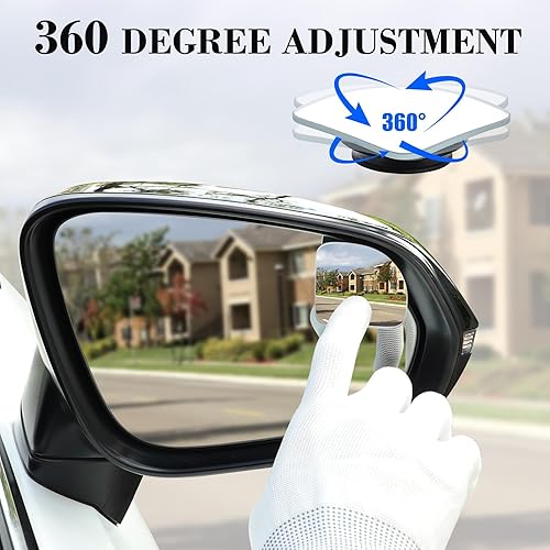 Miniatura 5 de LivTee Espejo de punto ciego, ventilador de vidrio HD sin marco, espejo retrovisor convexo con palo ajustable gran angular para coches, SUV y