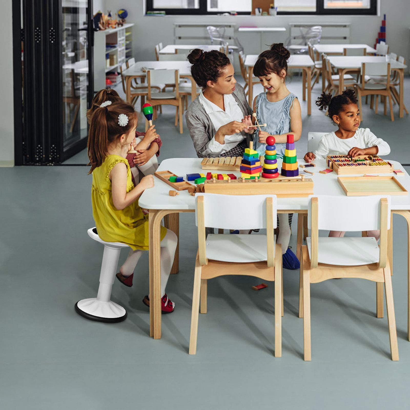 GLACER Wobble Stool, Wiggle Stool for Classroom Seating, 24