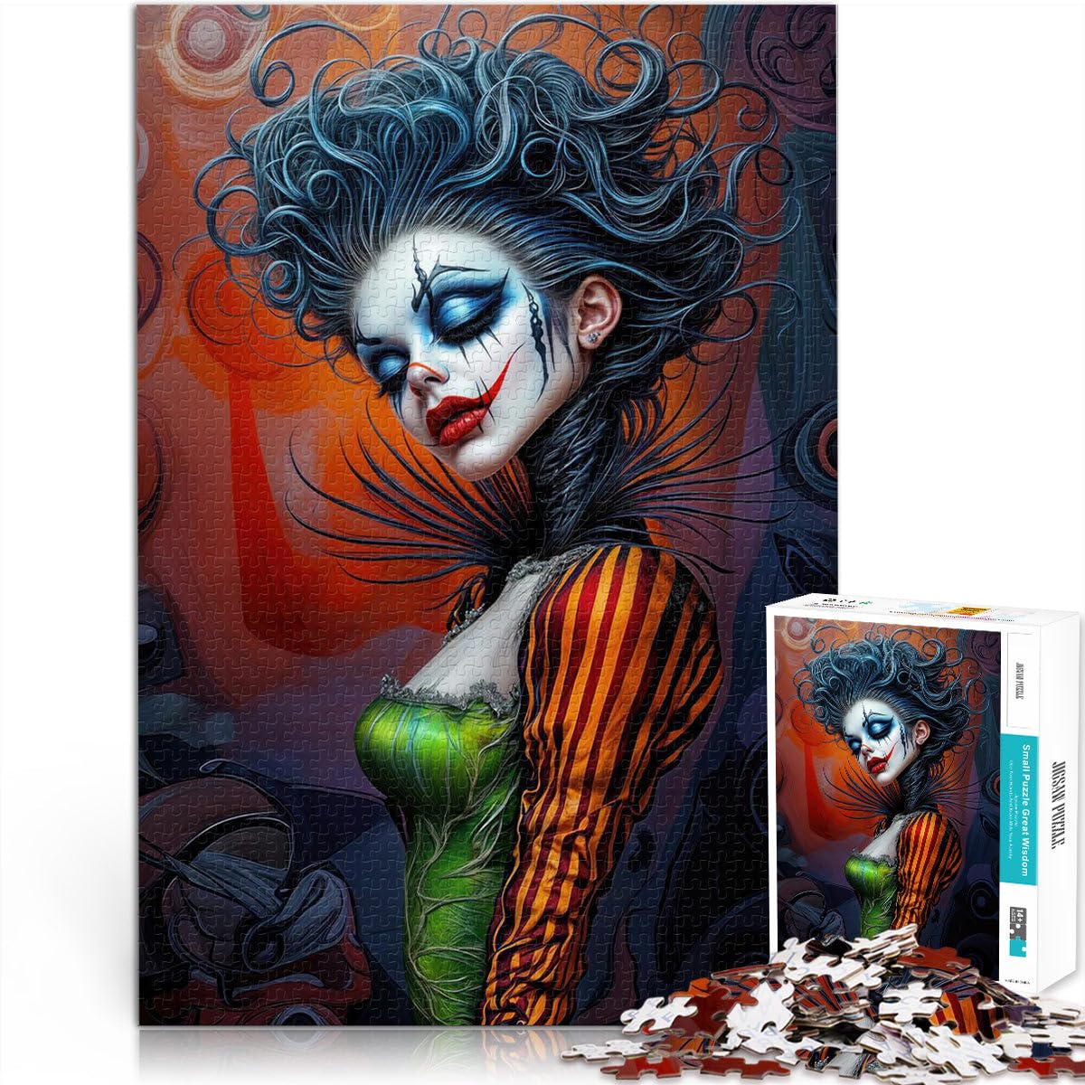 2000 Piece Jigsaw Puzzles for Adults Jigsaw The Dark Clown Queen Made of cardboard for ages 14 and over Staycation Kill time Gift ideas。size：70x100cm/27.5x39.3inch