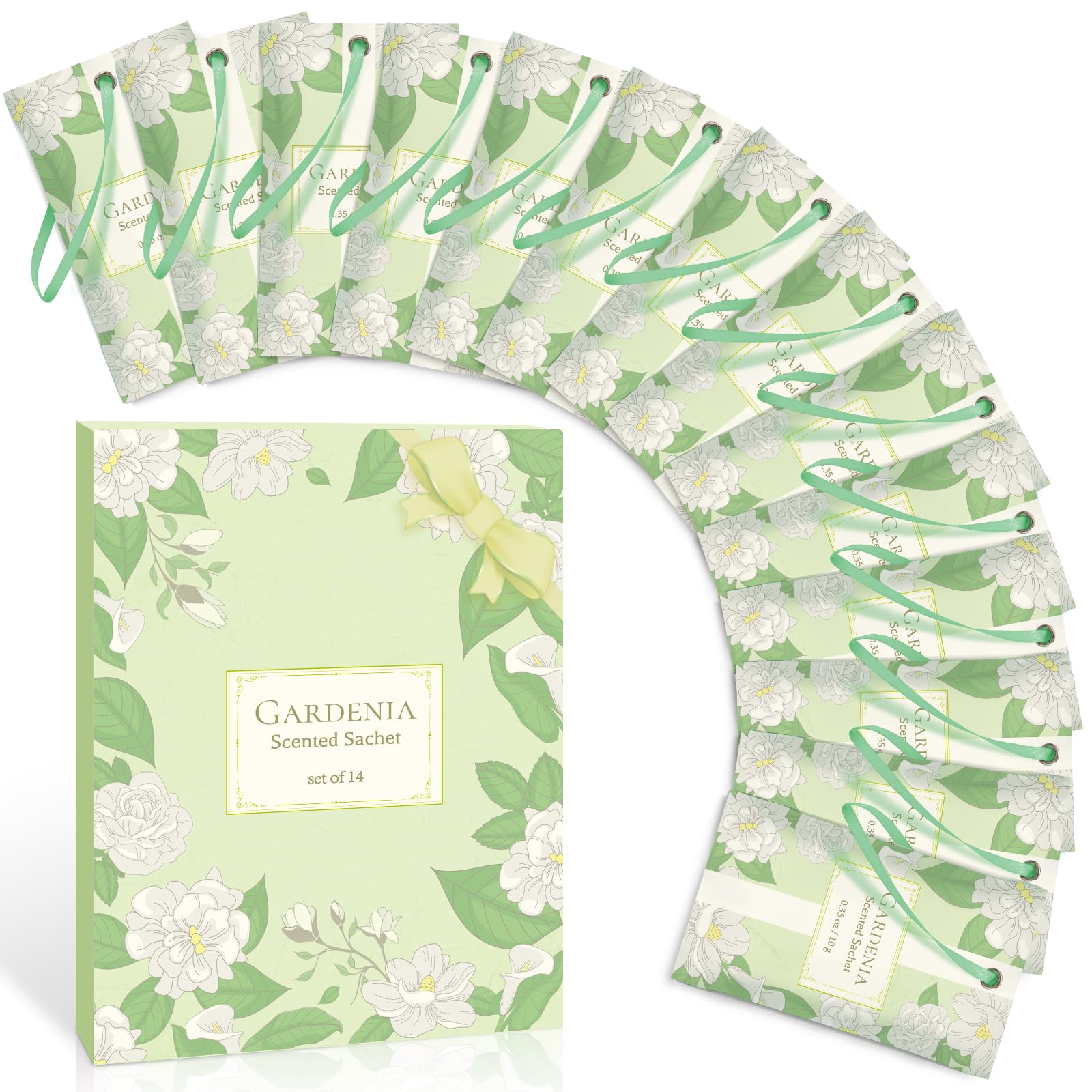 Scent-Hi Sobres Perfumadas Gardenia para Baños y Coches Cajones, Aroma Duradero en Armarios y Closets, 20 Bolsitas Perfu