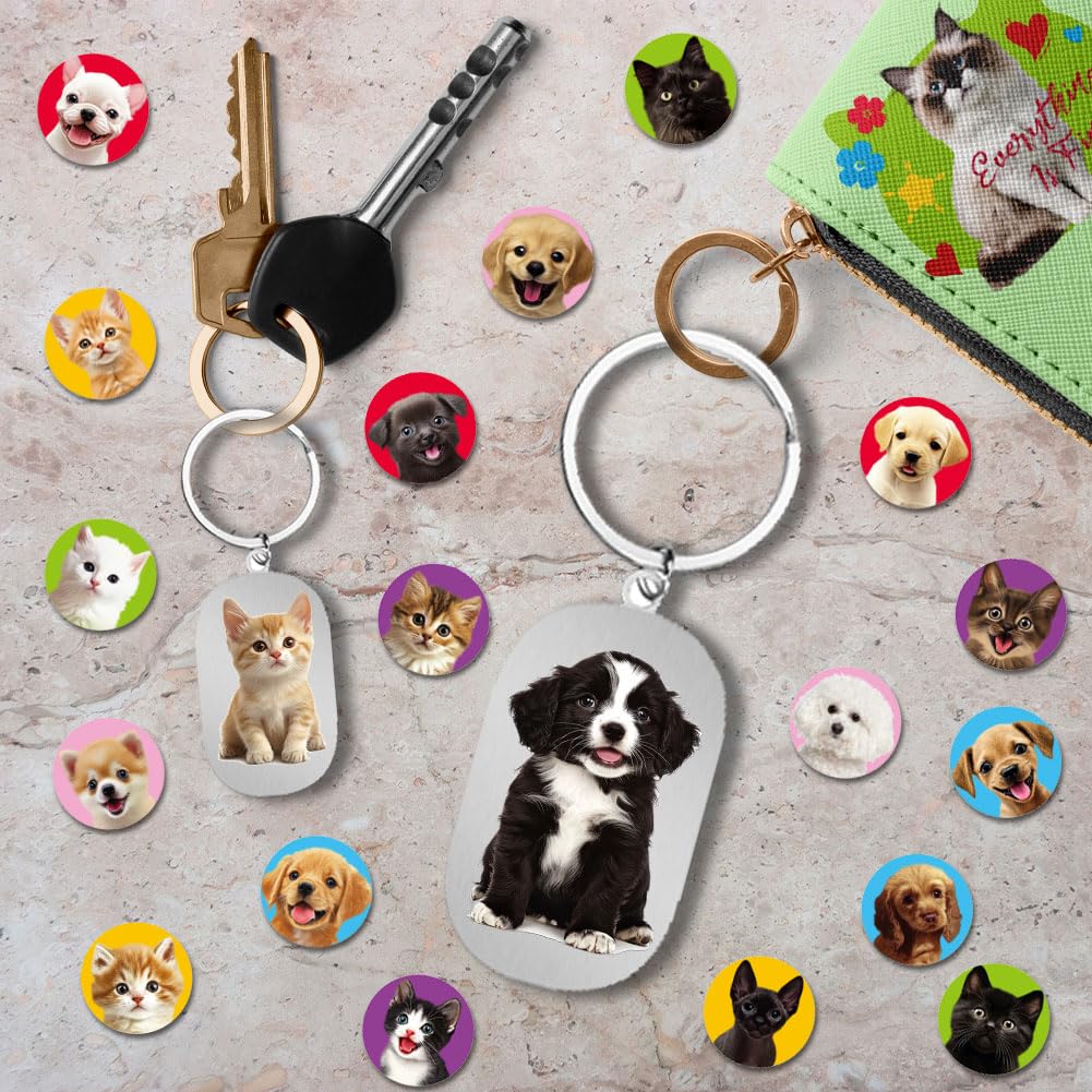 GOMAKERER 61 Pcs Pet Dog Cat UV DTF Transfer Stickers for Motel Keychain Cute Animals UV DTF Stickers Pets Uvdtf Transfer Sticker Decals for Acrylic Hotel Keychain Card - Image 4