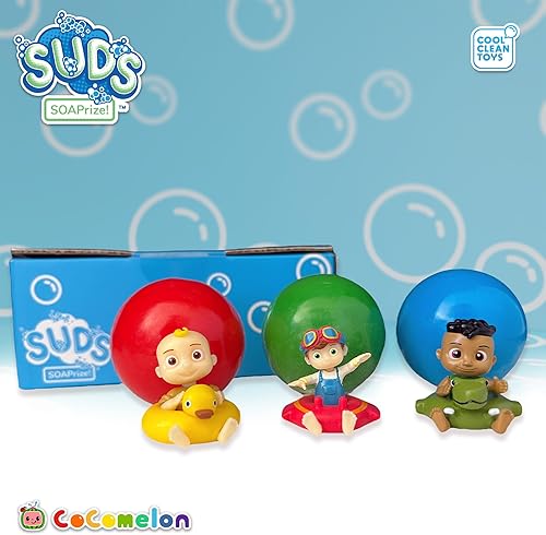 Miniatura 10 de Bolas de jabón para niños con juguetes en el interior, paquete de 3 incluye Ducky JJ, Captain Tomtom y Dino Cody, paquete divertido de Cool Clean