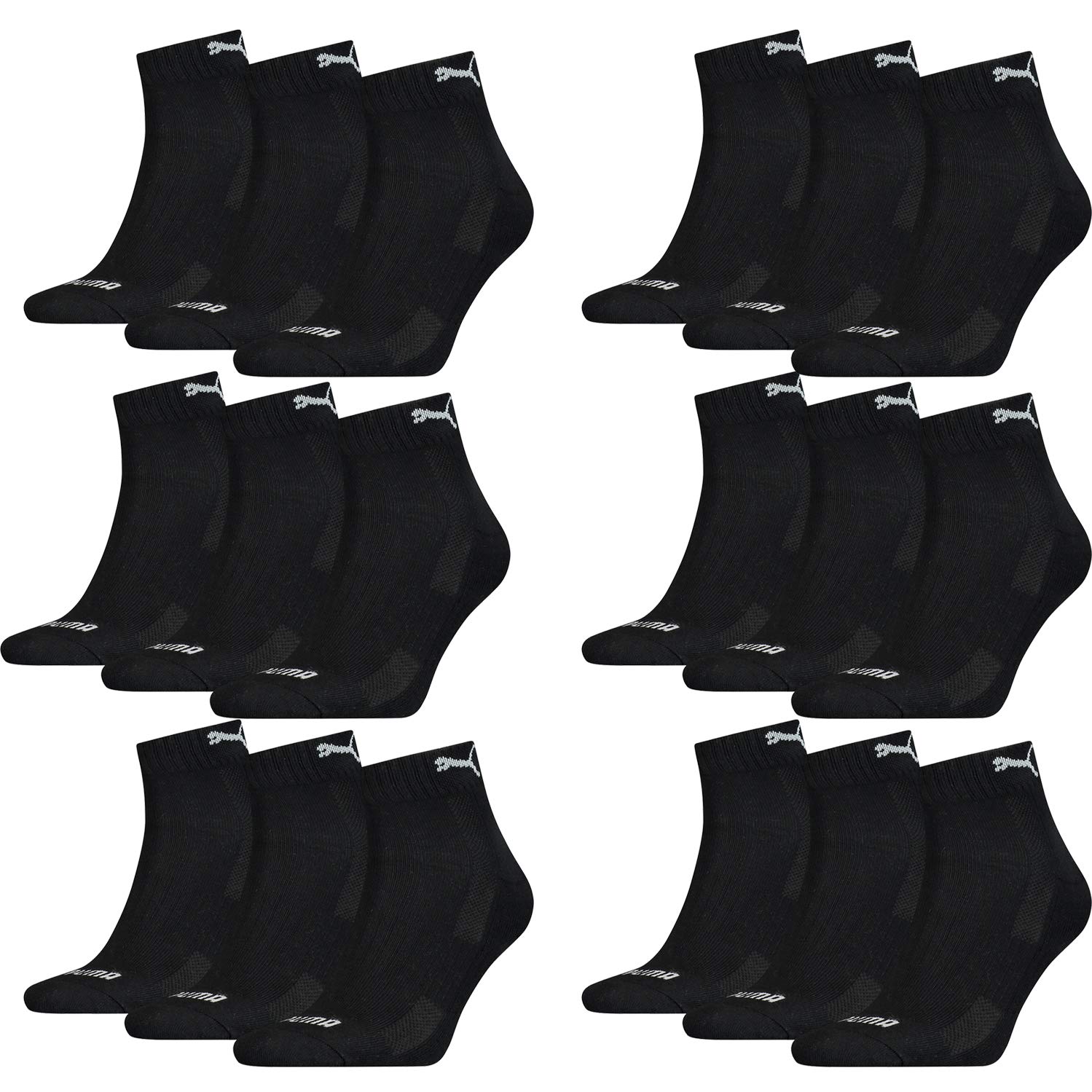 PUMA Paar Quarter Socken mit Frottee-Sohle Gr. 35-46 Unisex Cushioned Kurzsocken &