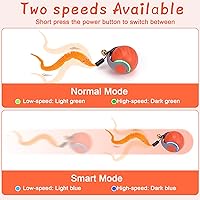 Vista 4 de BABORUI Paquete de 2 Pelotas de Juguete Interactivas para Gatos - Juguetes Interactivos Automáticos para Gatos de Interior con 3 Colas, 2