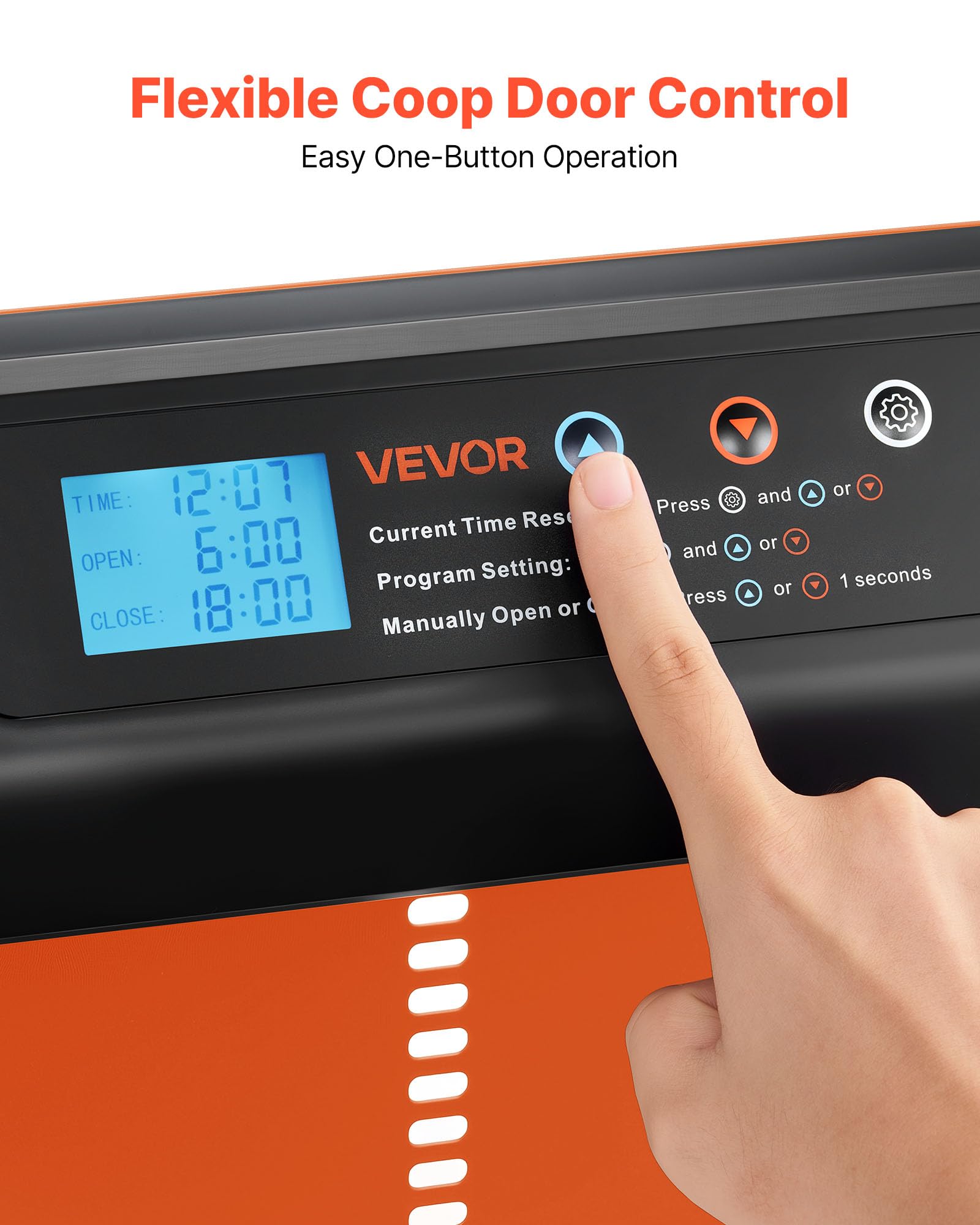 VEVOR Automatica Porta Pollaio Apriporta in Lega Alluminio Impermeabile Timer Antipizzicamento