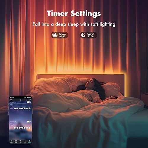 Miniatura 5 de Luces LED para dormitorio, 2025 de doble fila de 100 pies, 960 LED, tira de luces RGB RGB con sincronización de música, luces LED que cambian de