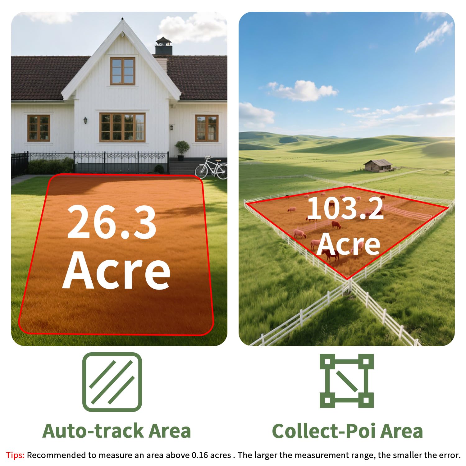 ZL190PLUS Land Surveying Equipment, Rugged Handheld GPS for Surveying with 3.2 Inch Color Screen, Multi-GNSS Support, 7 Measuring Method for Slope Distance Area Measurement,Save Coordinates Points